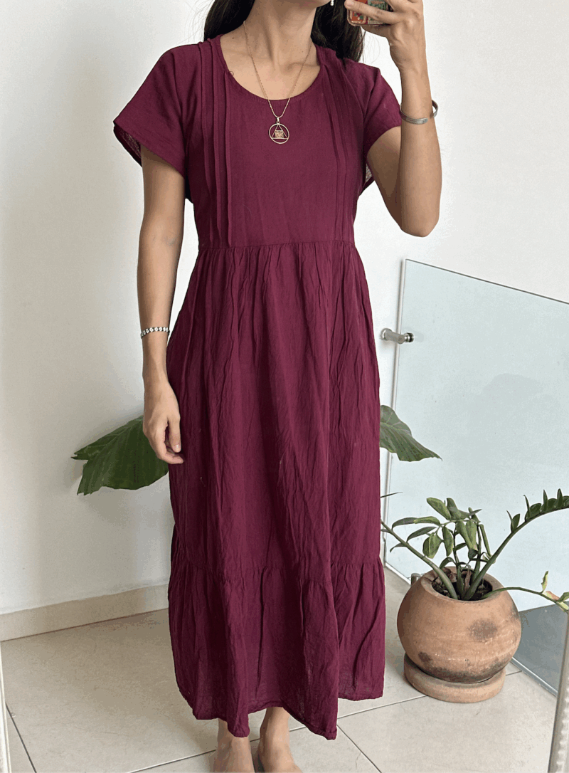 Vestido Orquidea Vino